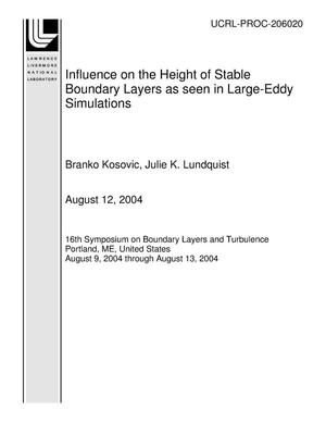 Influence on the Height of Stable Boundary Layers as seen in Large-Eddy Simulations