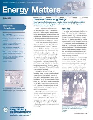 Energy Matters - Spring 2004