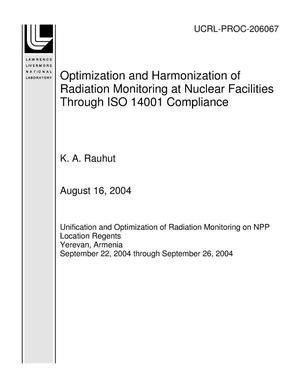 Optimization and Harmonization of Radiation Monitoring at Nuclear Facilities Through ISO 14001 Compliance