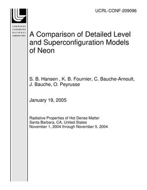 A Comparison of Detailed Level and Superconfiguration Models of Neon