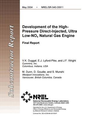 Development of the High-Pressure Direct-Injected, Ultra Low-NOx Natural Gas Engine: Final Report