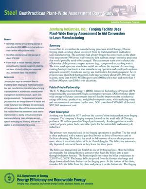 Jernberg Industries, Inc.: Forging Facility Uses Plant-Wide Energy Assessment to Aid Conversion to Lean Manufacturing (Revised)