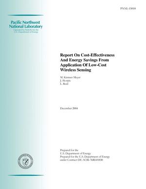 Report on Cost-Effectiveness and Energy Svaings from Application of Low-Cost Wireless Sensing