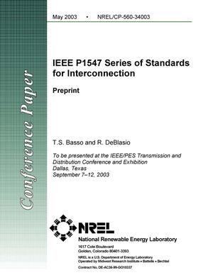 IEEE P1547 Series of Standards for Interconnection: Preprint