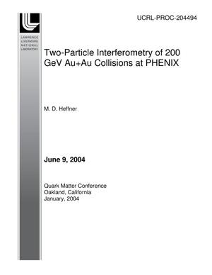 Two-Particle Interferometry of 200 GeV Au+Au Collisions at PHENIX