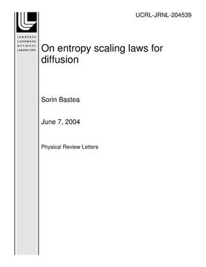 On entropy scaling laws for diffusion