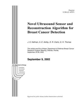 Novel Ultrasound Sensor and Reconstruction Algorithm for Breast Cancer Detection