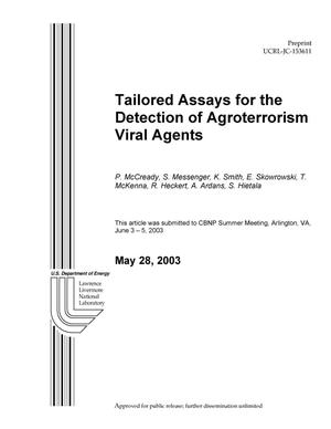 Tailored Assays for the Detection of Agroterrorism Viral Agents