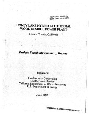 Honey Lake hybrid geothermal wood residue power plant, Lassen County, California