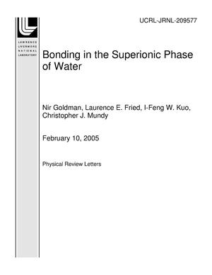 Bonding in the Superionic Phase of Water