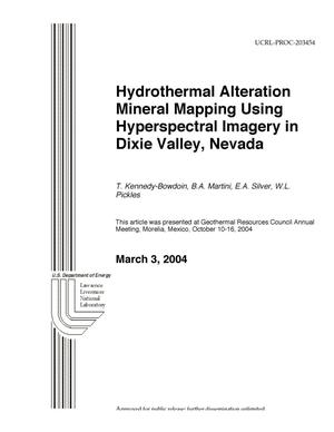 Hydrothermal Alteration Mineral Mapping Using Hyperspectral Imagery in Dixie Valley, Nevada