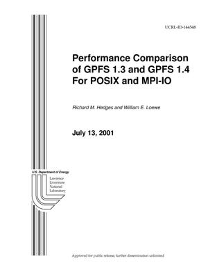 Performance Comparison of GPFS 1.3 and GPFS 1.4 for POSIX and MPI-IO