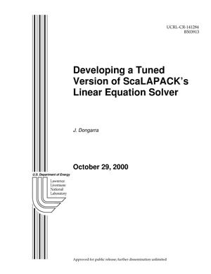 Developing a tuned version of scaLAPACK's linear equation solver