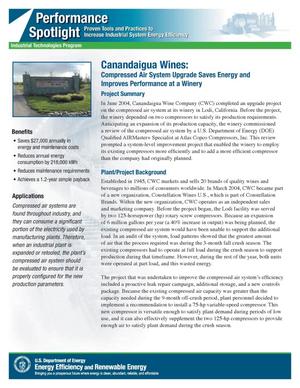 Canandaigua Wines: Compressed Air System Upgrade Saves Energy and Improves Performance at a Winery