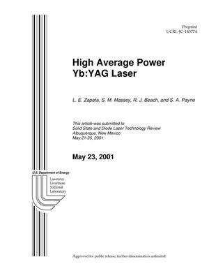 High Average Power Yb:YAG Laser
