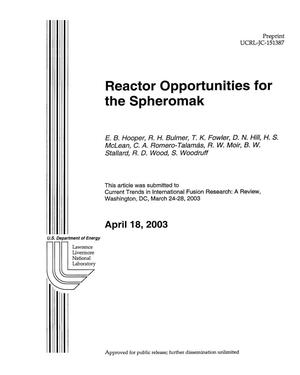 Primary view of object titled 'Reactor Opportunities for the Spheromak'.