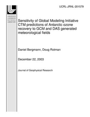 Sensitivity of Global Modeling Initiative CTM predictions of Antarctic ozone recovery to GCM and DAS generated meteorological fields