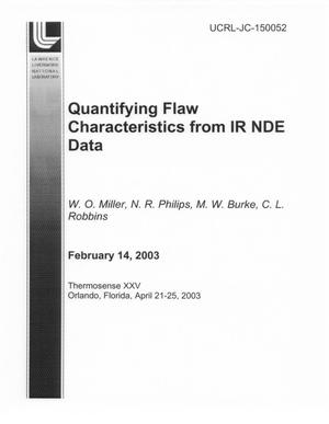Quantifying Flaw Characteristics from IR NDE Data