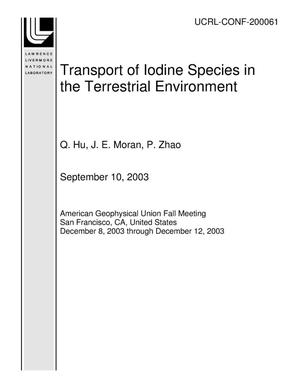 Transport of Iodine Species in the Terrestrial Environment