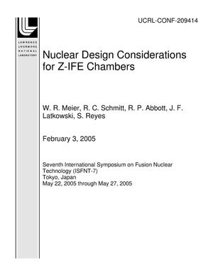 Nuclear Design Considerations for Z-IFE Chambers