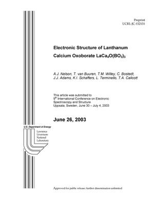 Electronic Structure of Lanthanum Calcium Oxoborate LaCa{sub 4}O(BO{sub 3}){sub 3}