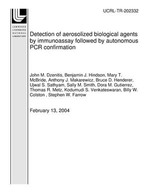 Detection of aerosolized biological agents by immunoassay followed by autonomous PCR confirmation