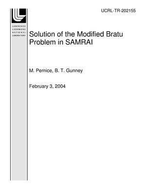 Solution of the Modified Bratu Problem in SAMRAI