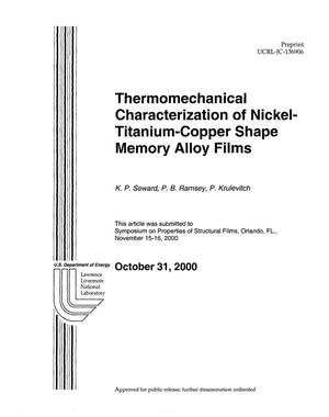Thermomechanical characterization of nickel-titanium-copper shape memory alloy films
