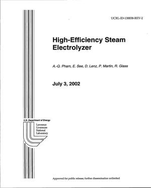 High-Efficiency Steam Electrolyzer