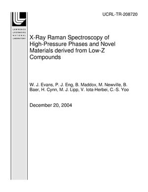 X-Ray Raman Spectroscopy of High-Pressure Phases and Novel Materials derived from Low-Z Compounds