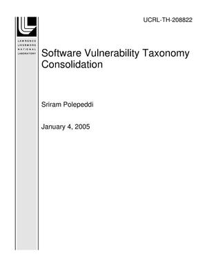 Software Vulnerability Taxonomy Consolidation
