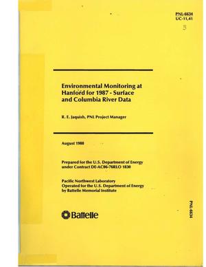Environmental monitoring at Hanford for 1987: Surface and Columbia River data