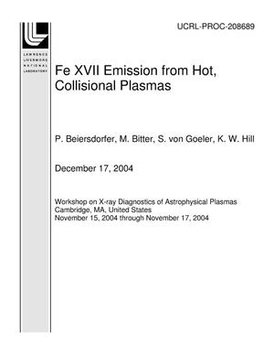 Fe XVII Emission from Hot, Collisional Plasmas