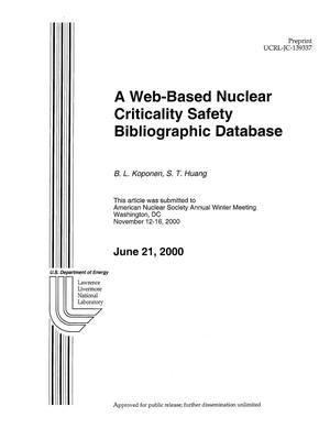 Web-based nuclear criticality safety bibliographic database