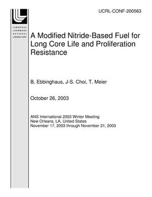 A Modified Nitride-Based Fuel for Long Core Life and Proliferation Resistance