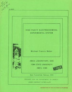 High purity electrochemical experimental system