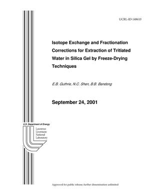 Isotope Exchange and Fractionation Corrections for Extraction of Tritiated Water in Silica Gel by Freeze-Drying Techniques