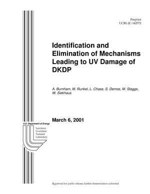 Identification and Elimination of Mechanisms Leading to UV Damage of DKDP