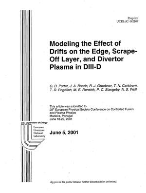 Modeling The Effect of Drifts on the Edge, Scrape-Off Layer, and Divertor Plasma in DIII-D