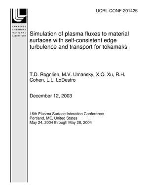 Simulation of plasma fluxes to material surfaces with self-consistent edge turbulence and transport for tokamaks