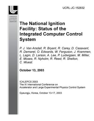 The National Ignition Facility: Status of the Integrated Computer Control System
