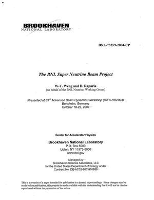 The BNL Super Neutrino Beam Project