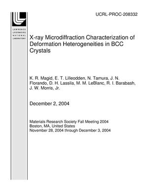 X-ray Microdiffraction Characterization of Deformation Heterogeneities in BCC Crystals