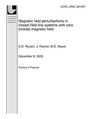Magnetic field perturbartions in closed-field-line systems with zero toroidal magnetic field
