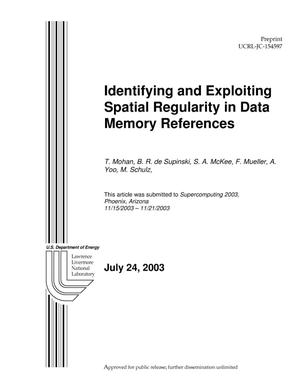 Identifying and Exploiting Spatial Regularity in Data Memory References