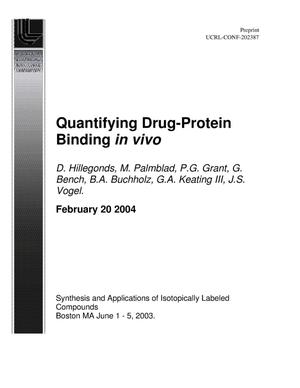 Quantifying drug-protein binding in vivo.