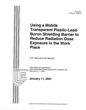 Using a mobile transparent plastic-lead-boron shielding barrier to reduce radiation dose exposure in the work place