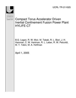 Compact Torus Accelerator Driven Inertial Confinement Fusion Power Plant HYLIFE-CT