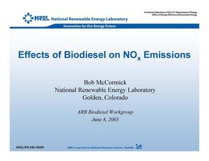 Effects of Biodiesel on NOx Emissions