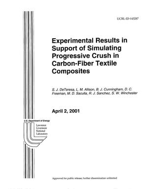 Experimental Results in Support of Simulating Progressive Crush in Carbon-Fiber Textile Composites